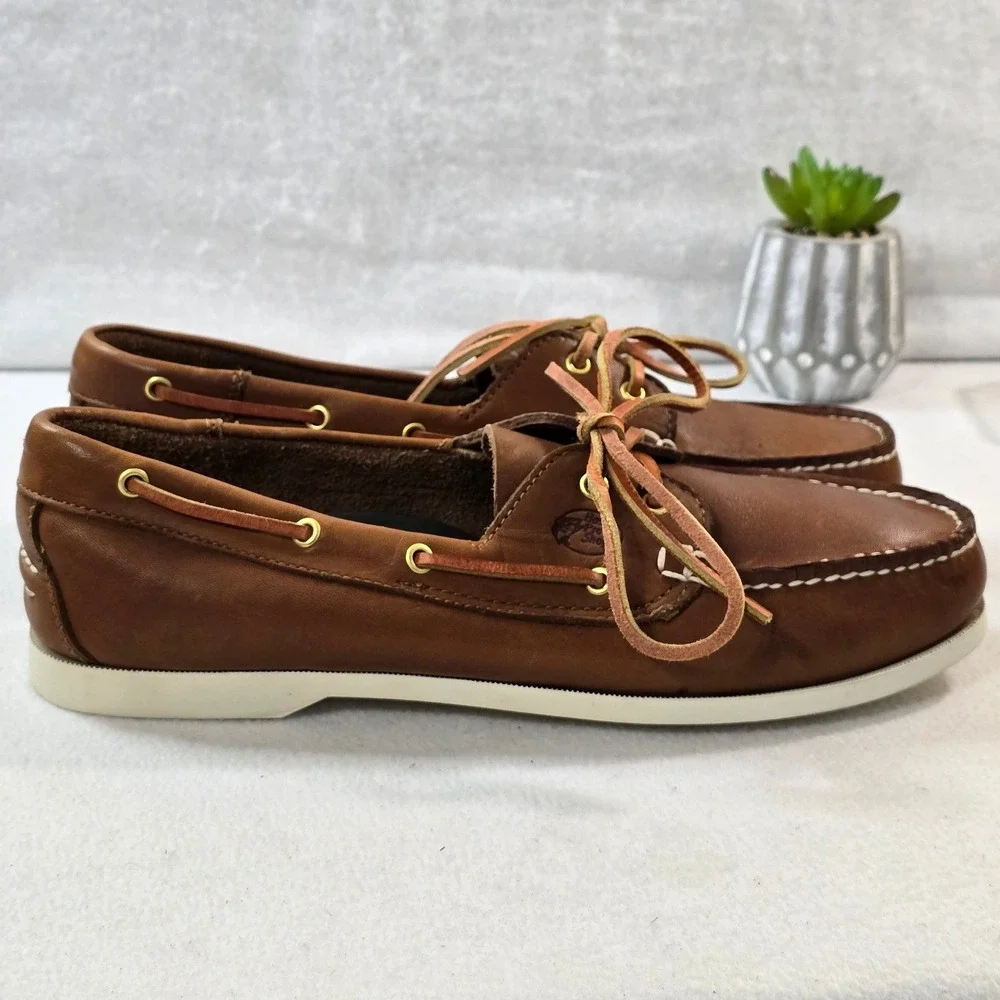 Bass Pro Shops Leather‎ Boat Fishman Shoes Moccasins Laced Deck Shoes Size 12